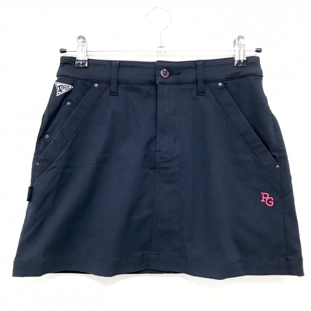 【美品】パーリーゲイツ スカート ネイビー×ピンク 30周年 裏地ニコちゃん スマイル  レディース 00(XS) ゴルフウェア PEARLY GATES