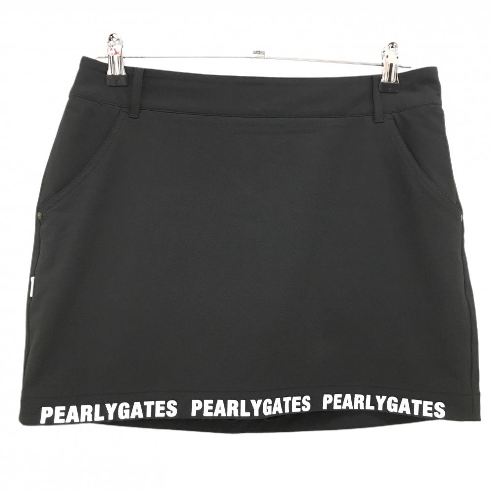 パーリーゲイツ スカート 黒×白 韓国モデル 内側インナーパンツ  レディース 2(L) ゴルフウェア PEARLY GATES