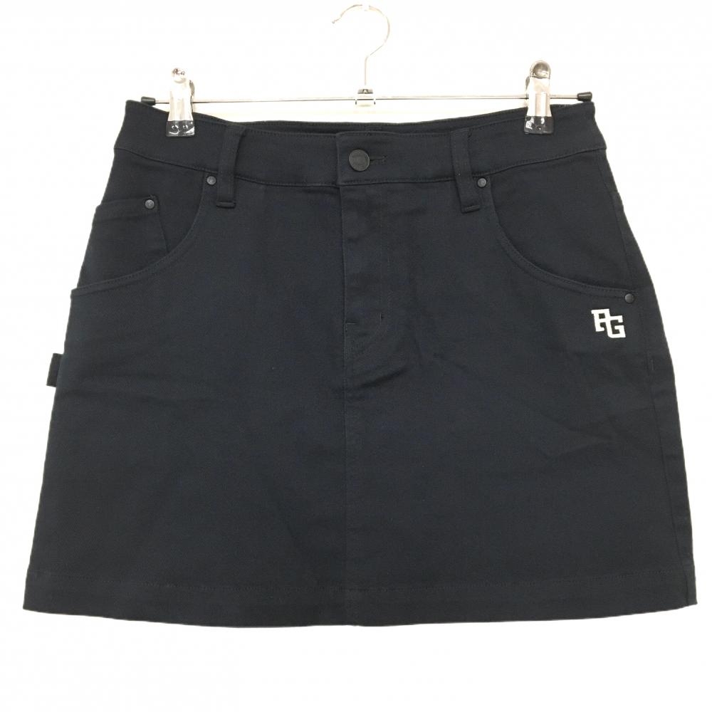 【美品】パーリーゲイツ スカート 黒 ロゴ刺しゅう ストレッチ  レディース 0(S) ゴルフウェア PEARLY GATES
