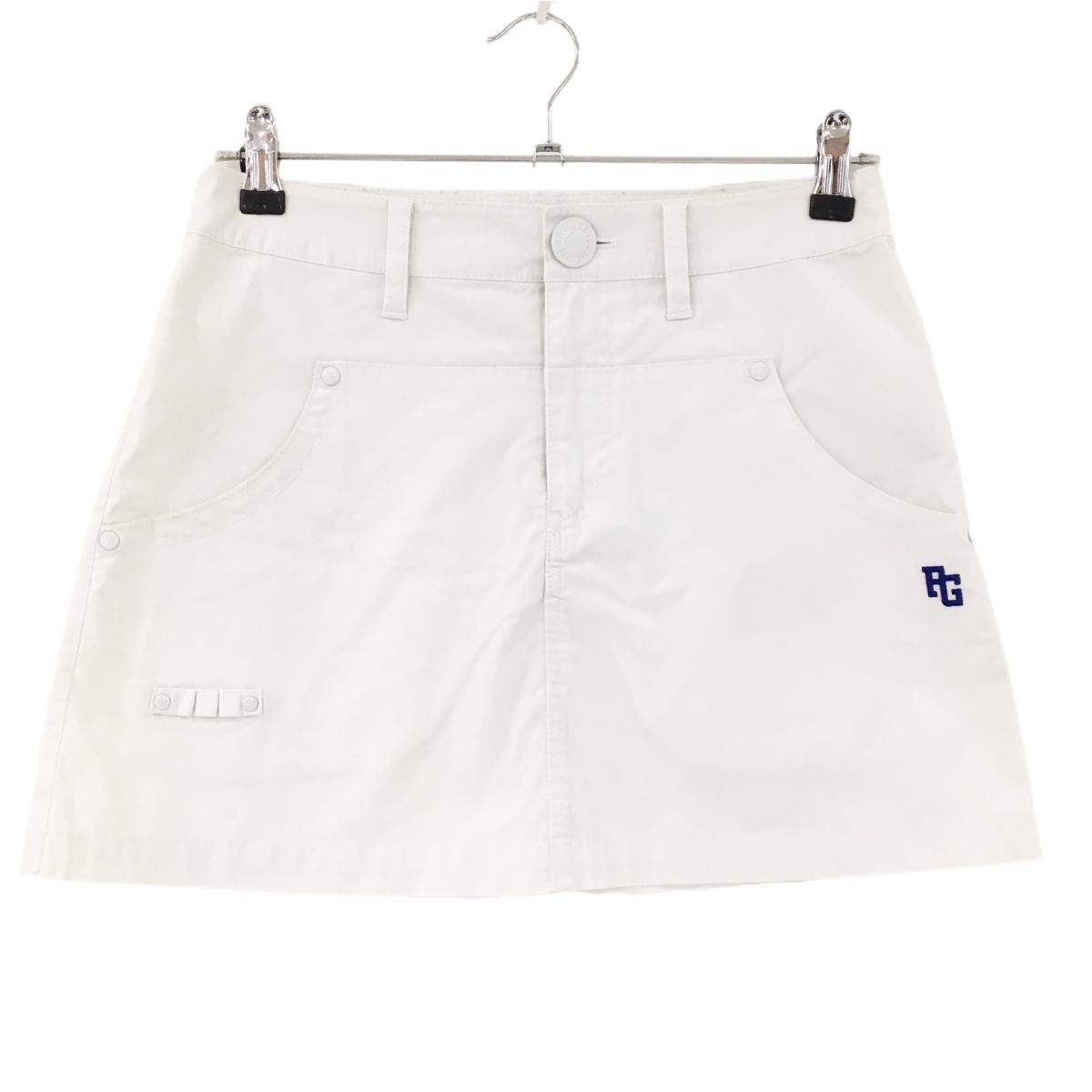 【美品】パーリーゲイツ スカート 白 ストレッチ ティー装着可 レディース 0(S) ゴルフウェア PEARLY GATES
