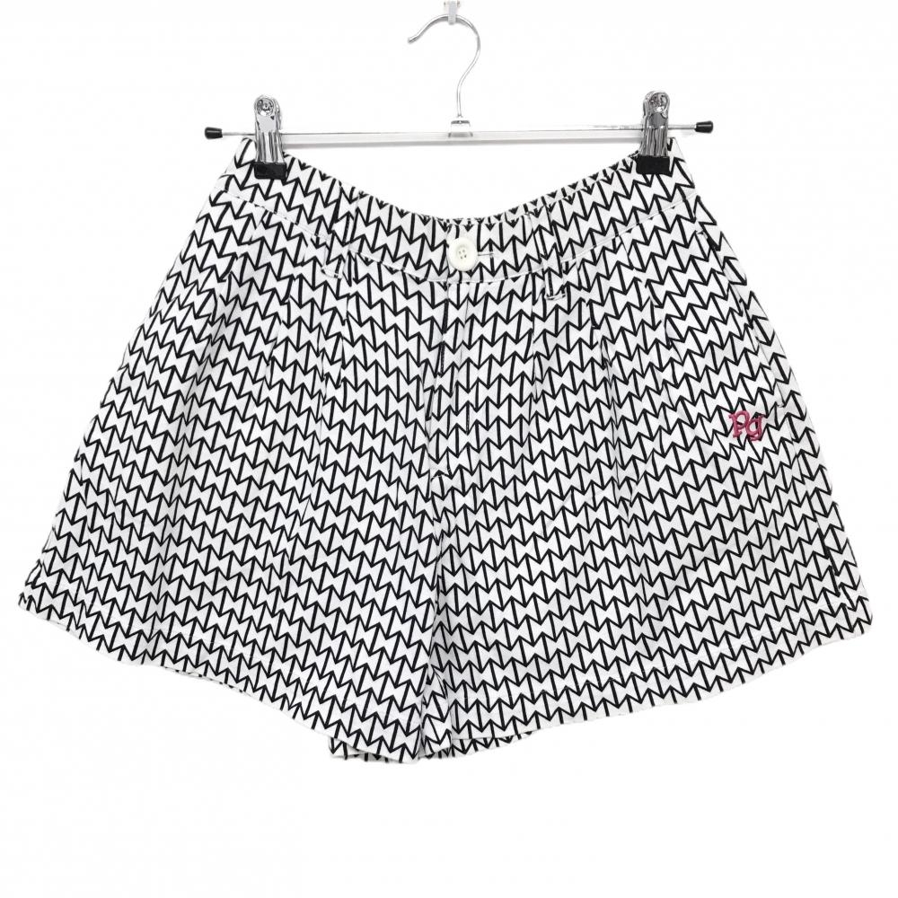 パーリーゲイツ キュロットスカート 白×黒 総柄  レディース 1(M) ゴルフウェア PEARLY GATES