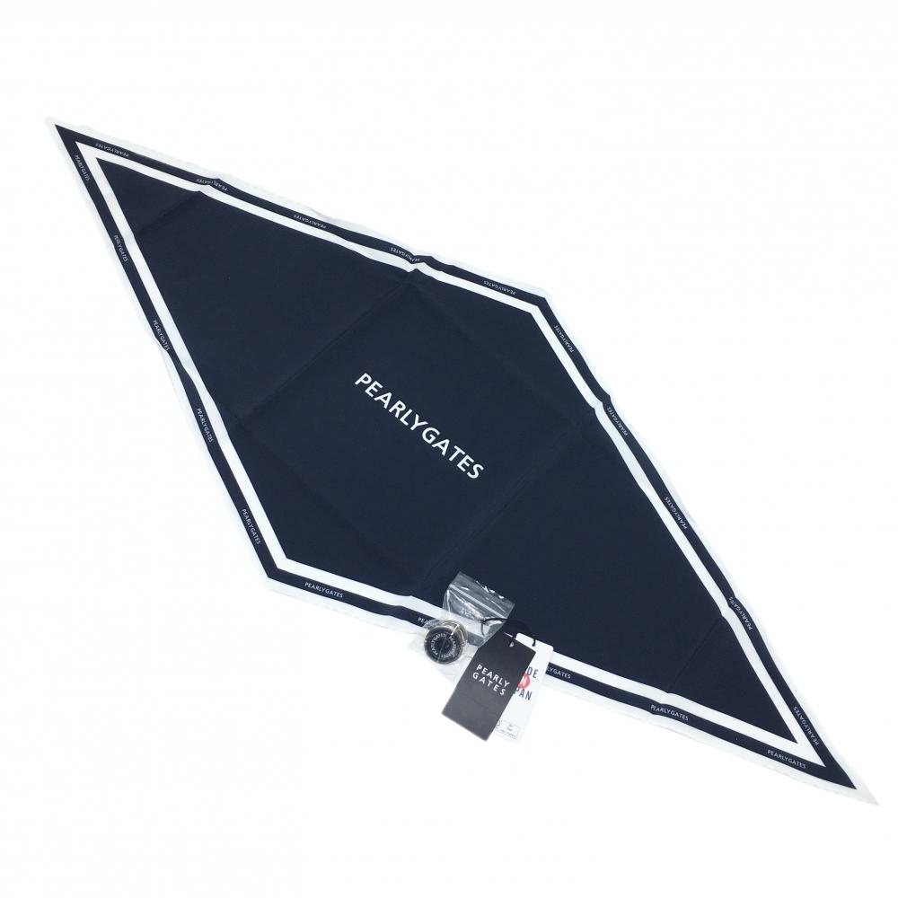 【新品】パーリーゲイツ アクセサリー ネイビー×白 マーカーリング付きスカーフ センターロゴ レディース FR ゴルフウェア PEARLY GATES