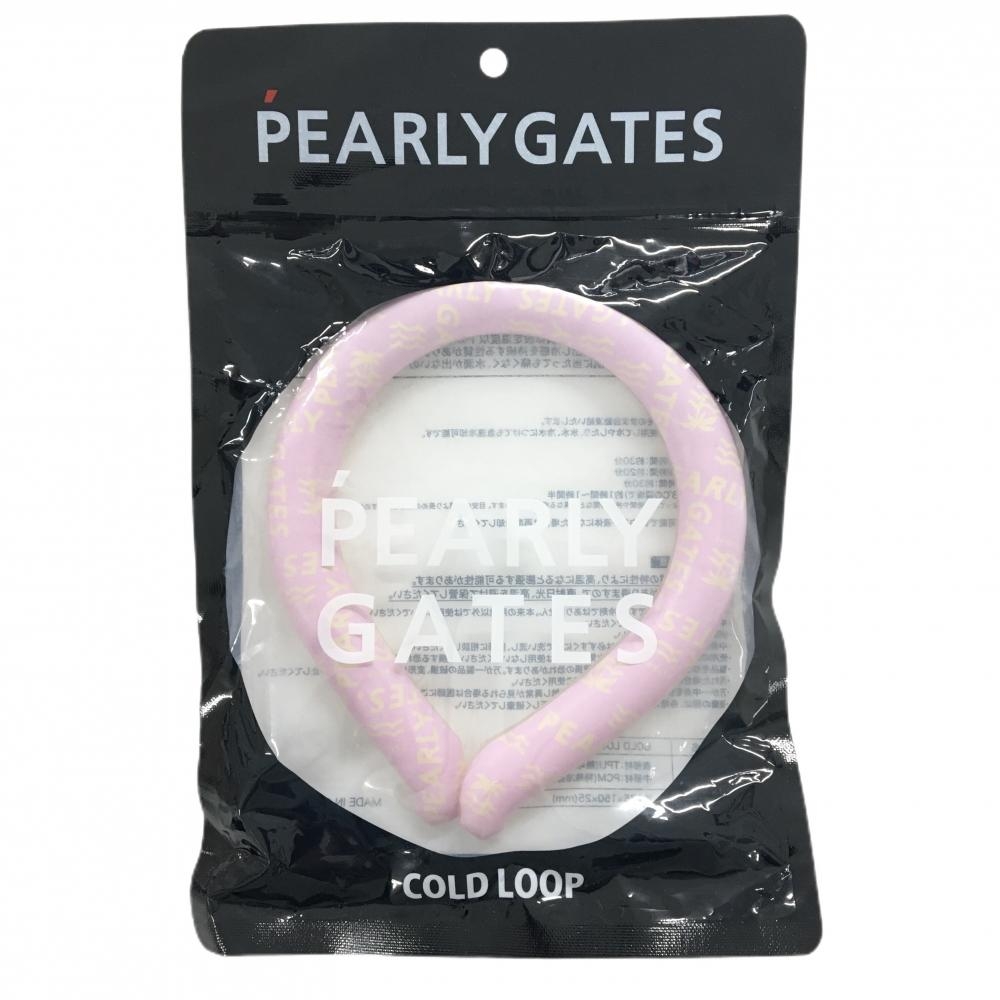【新品】パーリーゲイツ ネッククーラー ピンク×イエロー系 ロゴ総柄 クールネックリング レディース FR ゴルフウェア PEARLY GATES