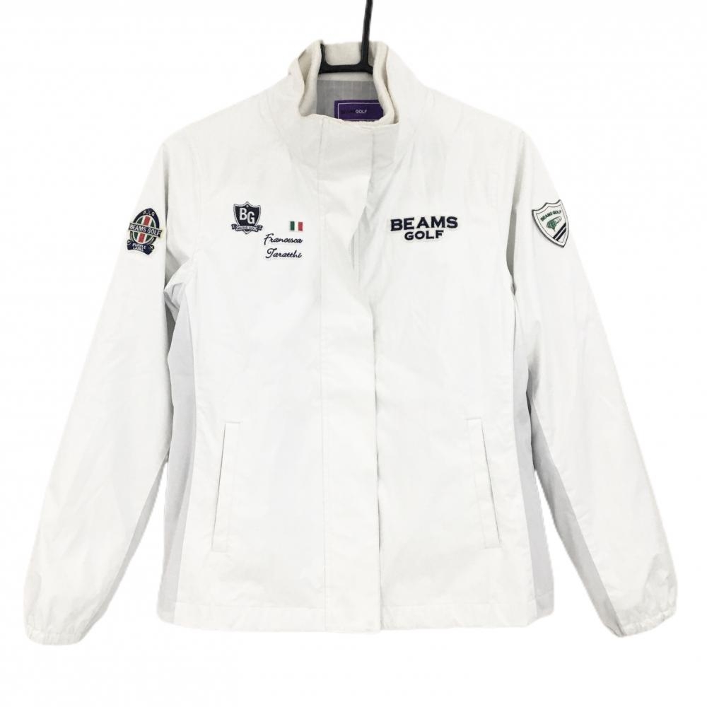 ビームスゴルフ ライナー付ジャケット 白 内側フリース袖着脱可 ベスト 蓄熱裏地  レディース S ゴルフウェア BEAMS GOLF