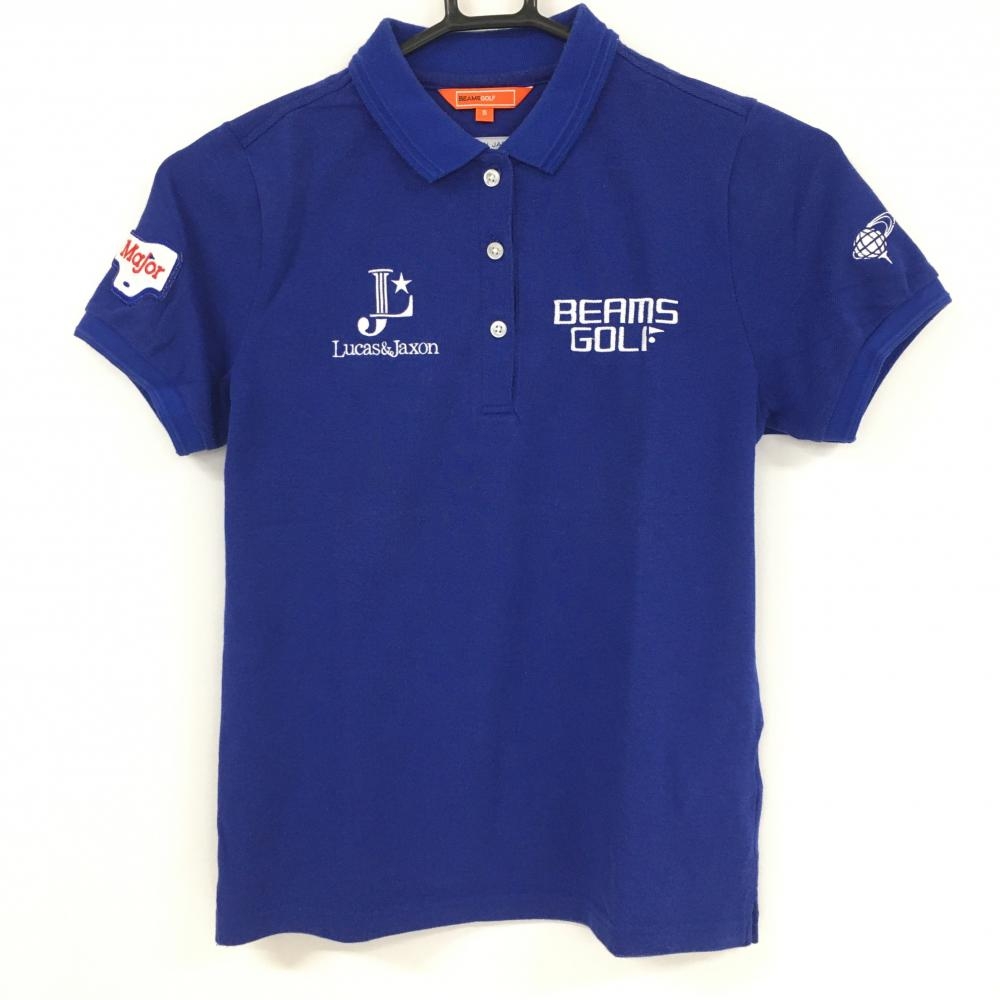 ビームスゴルフ 半袖ポロシャツ ブルー Lucas&Jaxon 日本製  レディース S ゴルフウェア BEAMS GOLF