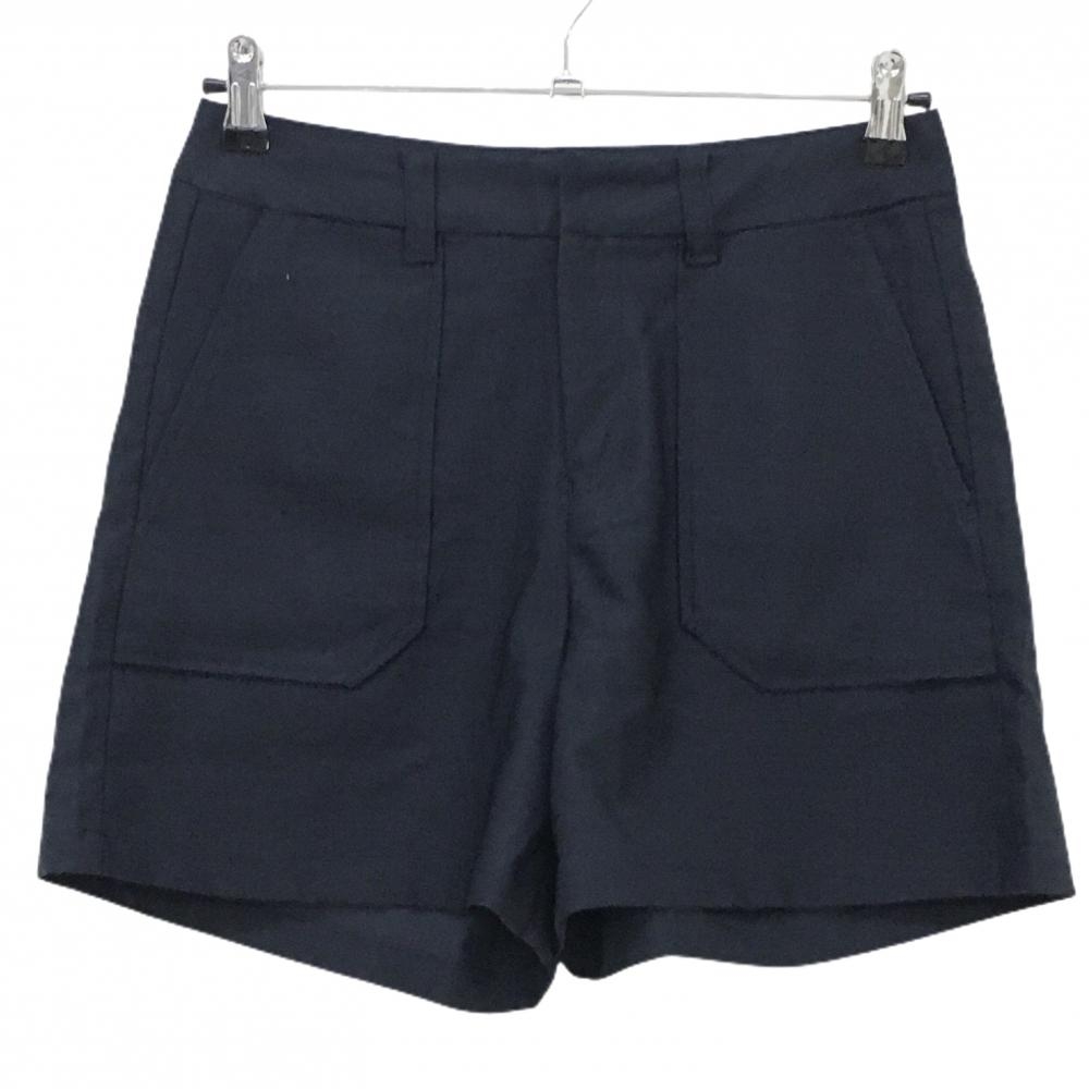 【超美品】ビームスゴルフ ショートパンツ ネイビー ロゴ刺しゅう レディース M ゴルフウェア BEAMS GOLF