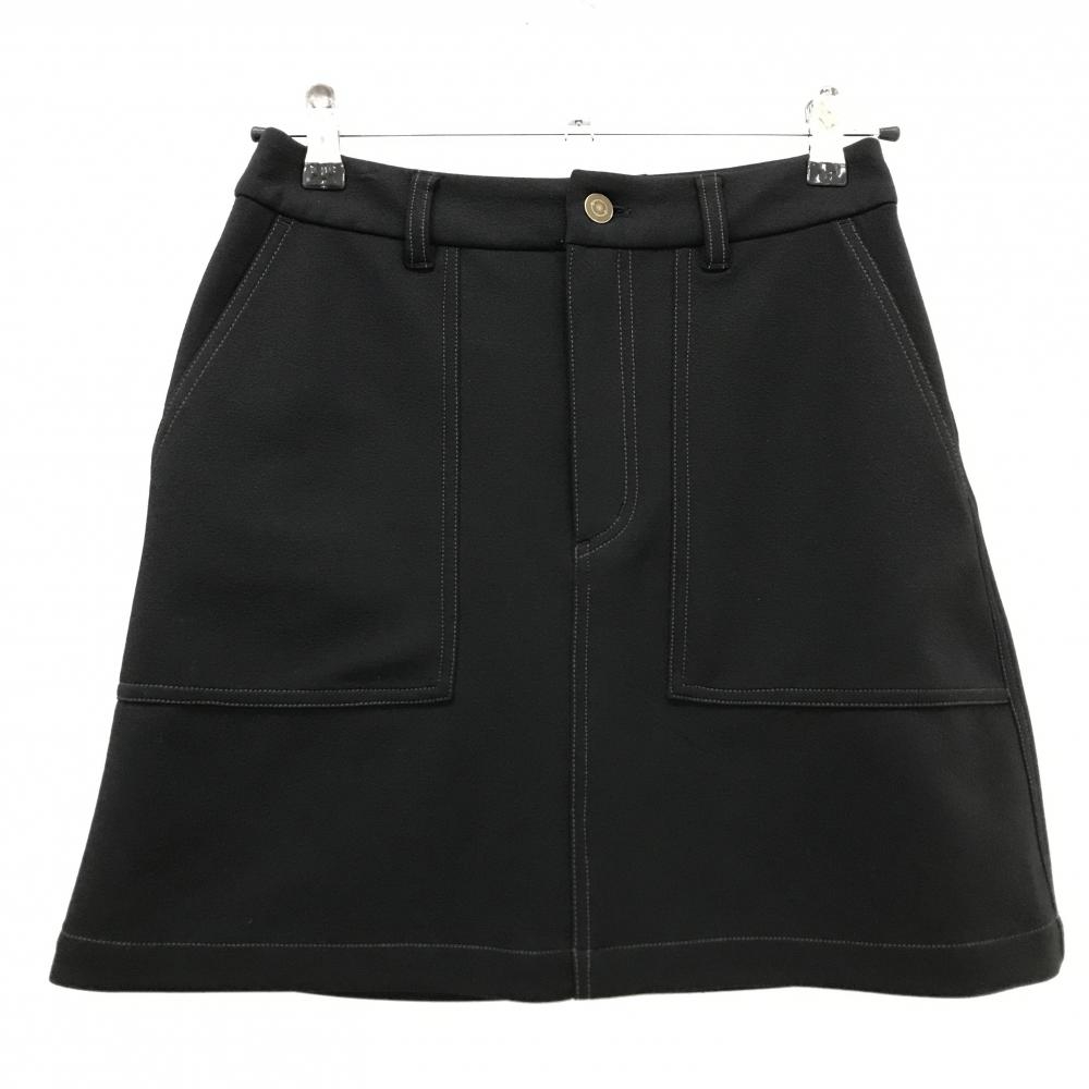 【超美品】ビームスゴルフ スカート 黒 ストレッチ ワッペン レディース M ゴルフウェア BEAMS GOLF