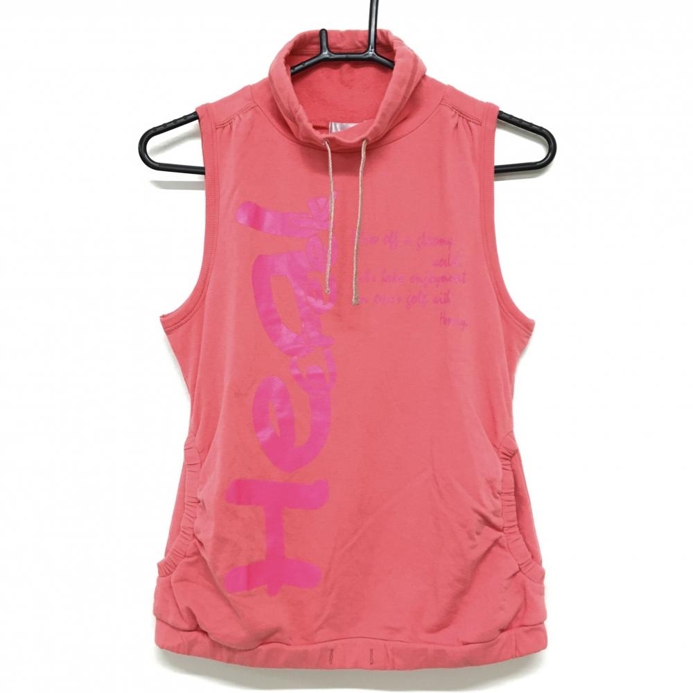 ヒールクリーク スウェットベスト サーモンピンク 裏毛素材  レディース 40(M) ゴルフウェア Heal Creek