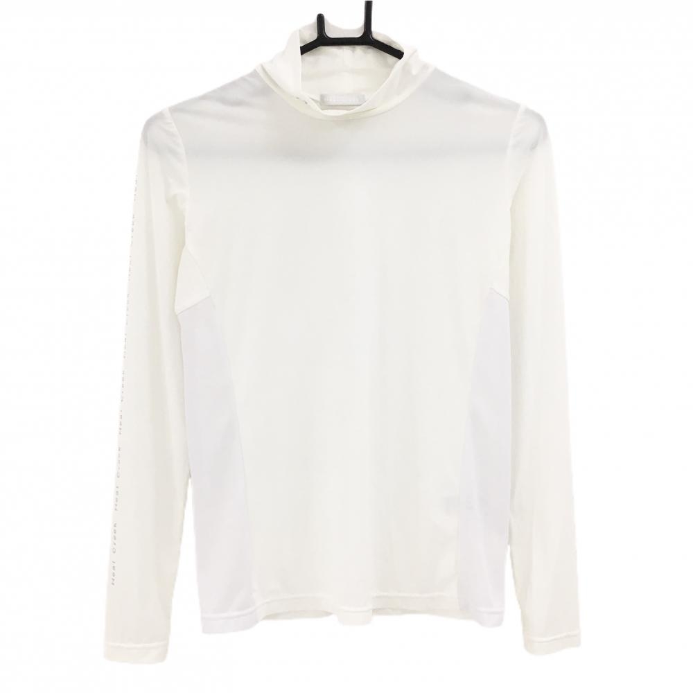 【超美品】ヒールクリーク インナーシャツ 白 袖ロゴ サイドメッシュ ストレッチ  レディース 40(M) ゴルフウェア Heal Creek