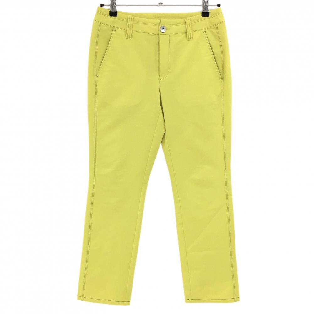 ヒールクリーク パンツ イエロー ステッチ ロゴ刺しゅう  レディース 40(M) ゴルフウェア Heal Creek
