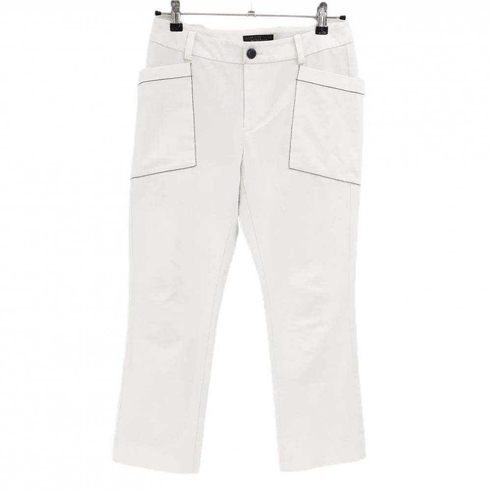 ムニタルプ パンツ 白 ステッチ黒 ヒールクリーク  レディース 40(M) ゴルフウェア Heal Creek