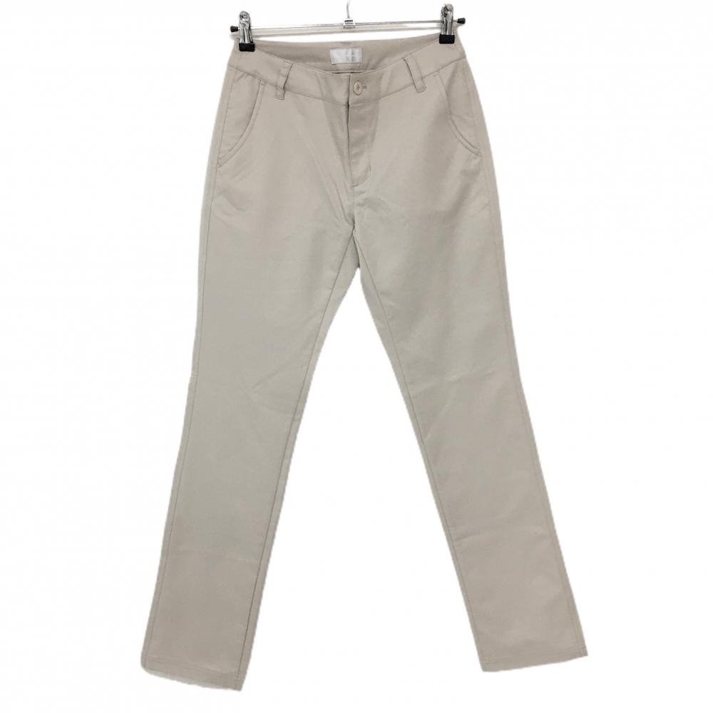【超美品】ヒールクリーク パンツ ライトベージュ シンプル ロゴ刺しゅう ストレッチ  レディース 40(M) ゴルフウェア Heal Creek