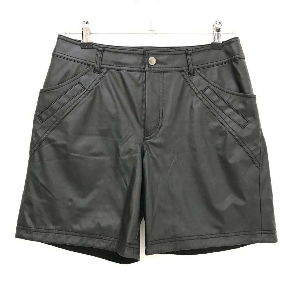 ヒールクリーク ショートパンツ 黒 後ろロゴ 裾裏起毛 裏地付 レディース 42(L) ゴルフウェア Heal Creek
