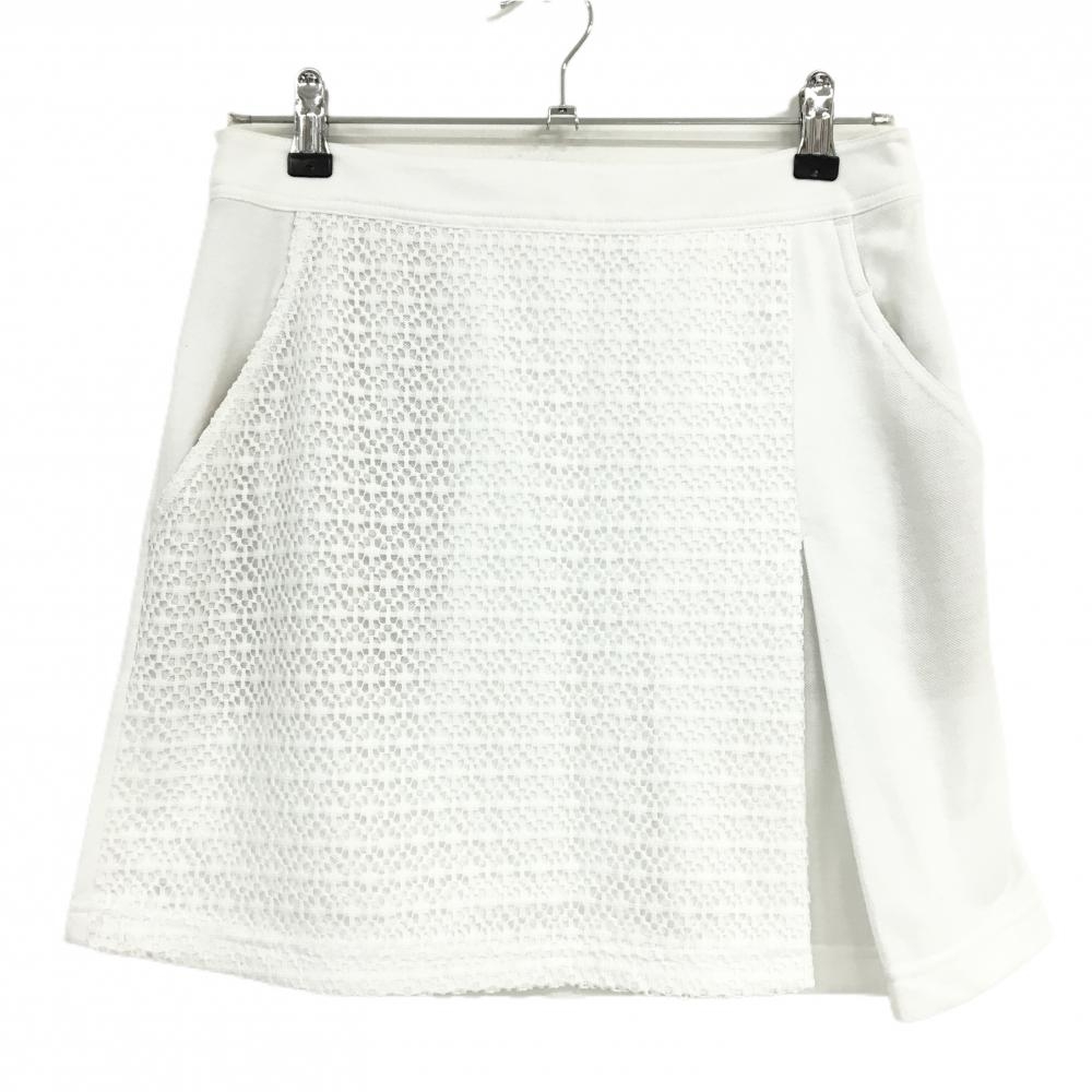 ヒールクリーク スカート 白 レース調 ロゴ刺しゅう レディース 40(M) ゴルフウェア Heal Creek