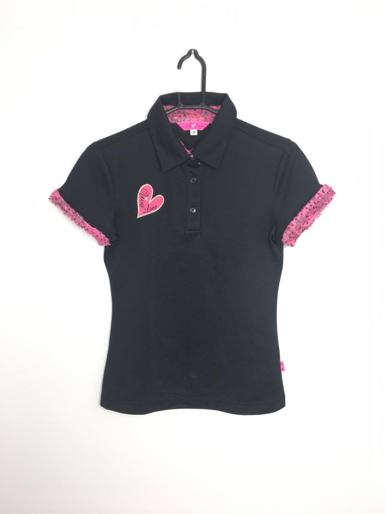 綺麗なポロシャツ 黒 レディース 人気のファッション画像