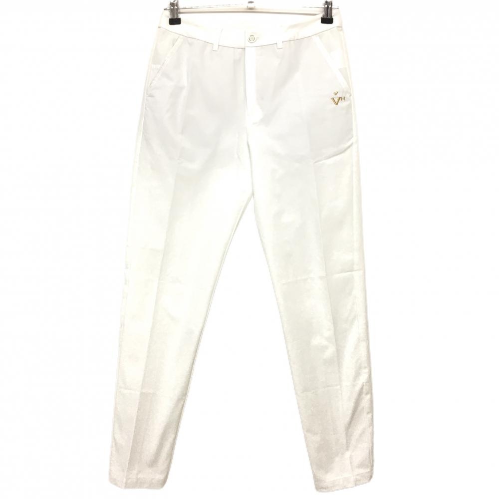 ビバハート パンツ 白 ロゴゴールド レディース 40(M) ゴルフウェア VIVA HEART