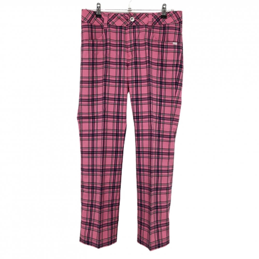 【超美品】ビバハート パンツ ピンク×ネイビー チェック replie レディース 42(L) ゴルフウェア VIVA HEART