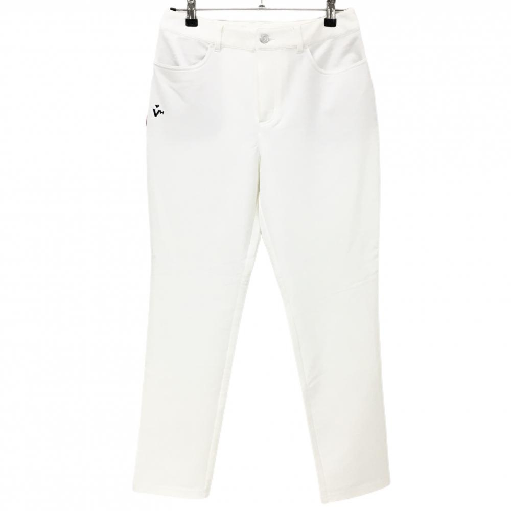【新品】ビバハート パンツ 白 無地 ポケットロゴ レディース 42 ゴルフウェア VIVA HEART