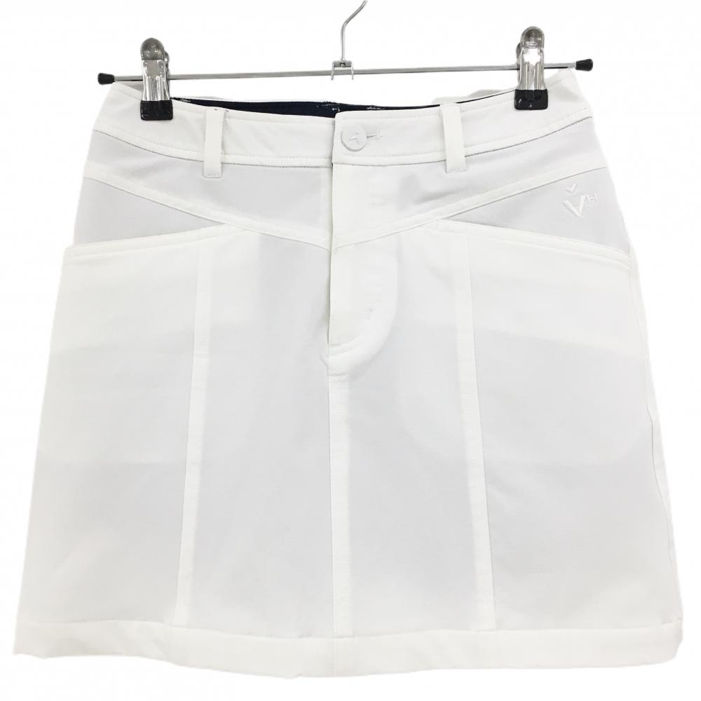 【超美品】ビバハート スカート 白 内側インナーパンツ ストレッチ  レディース 38(S) ゴルフウェア VIVA HEART