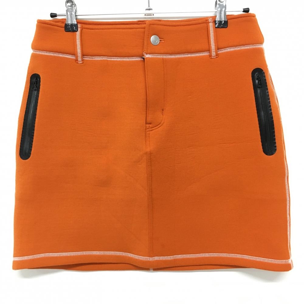ビバハート スカート オレンジ×黒 白ステッチ バックロゴプリント レディース 42(L) ゴルフウェア VIVA HEART