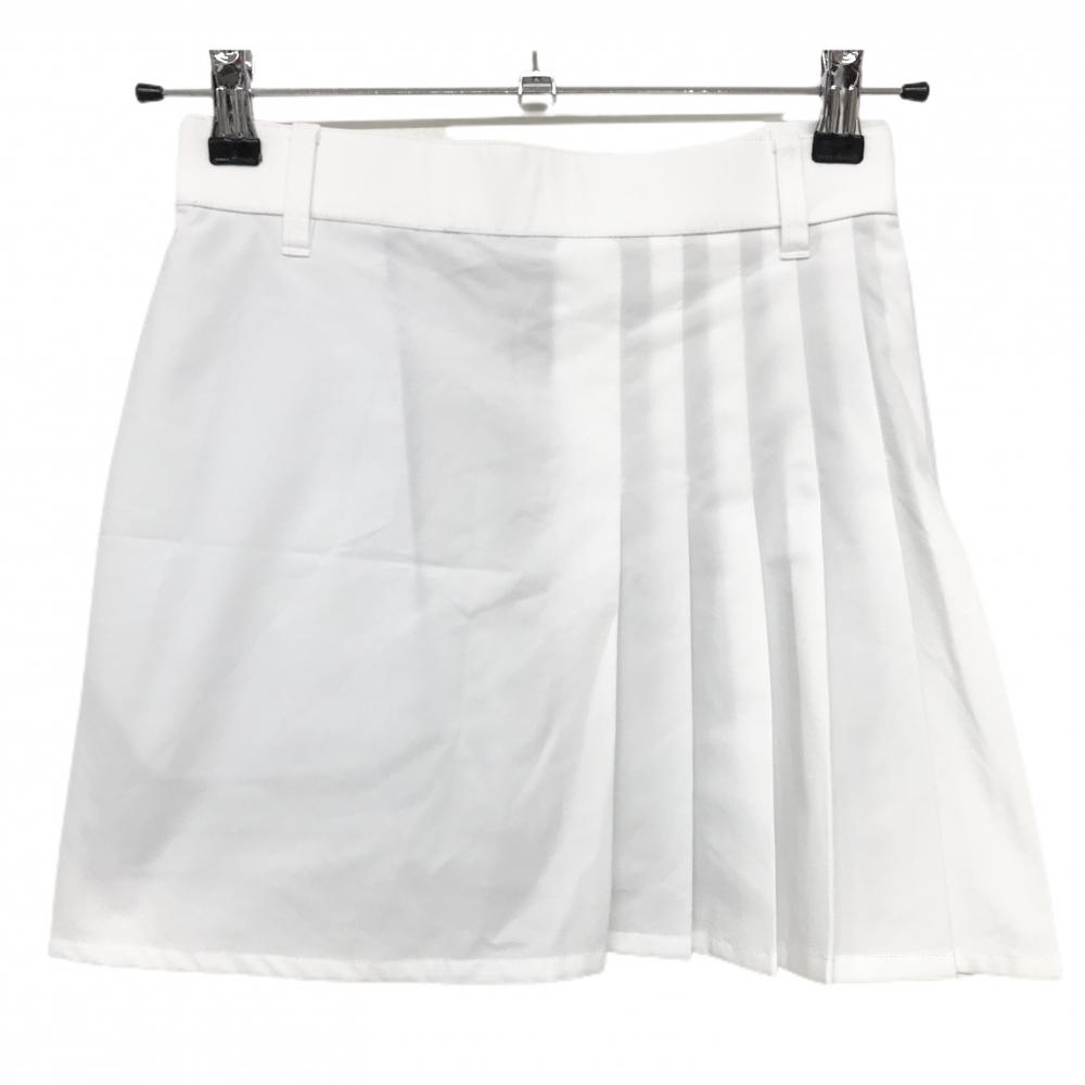 【超美品】ビバハート スカート 白 左側プリーツ ストレッチ 内側インナーパンツ レディース 38(S) ゴルフウェア VIVA HEART