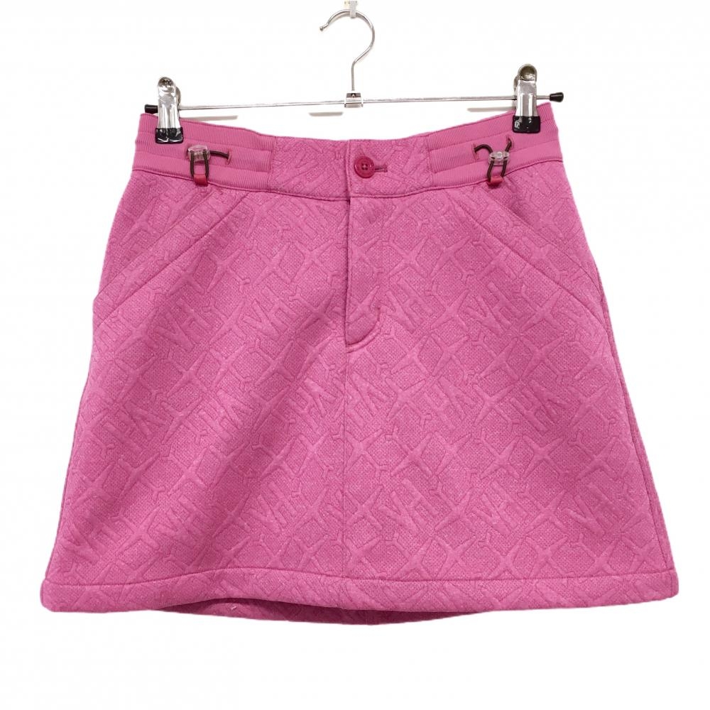 ビバハート スカート ピンク 飛行機総柄 ウエストゴム 内側インナーパンツ レディース 40(M) ゴルフウェア VIVA HEART