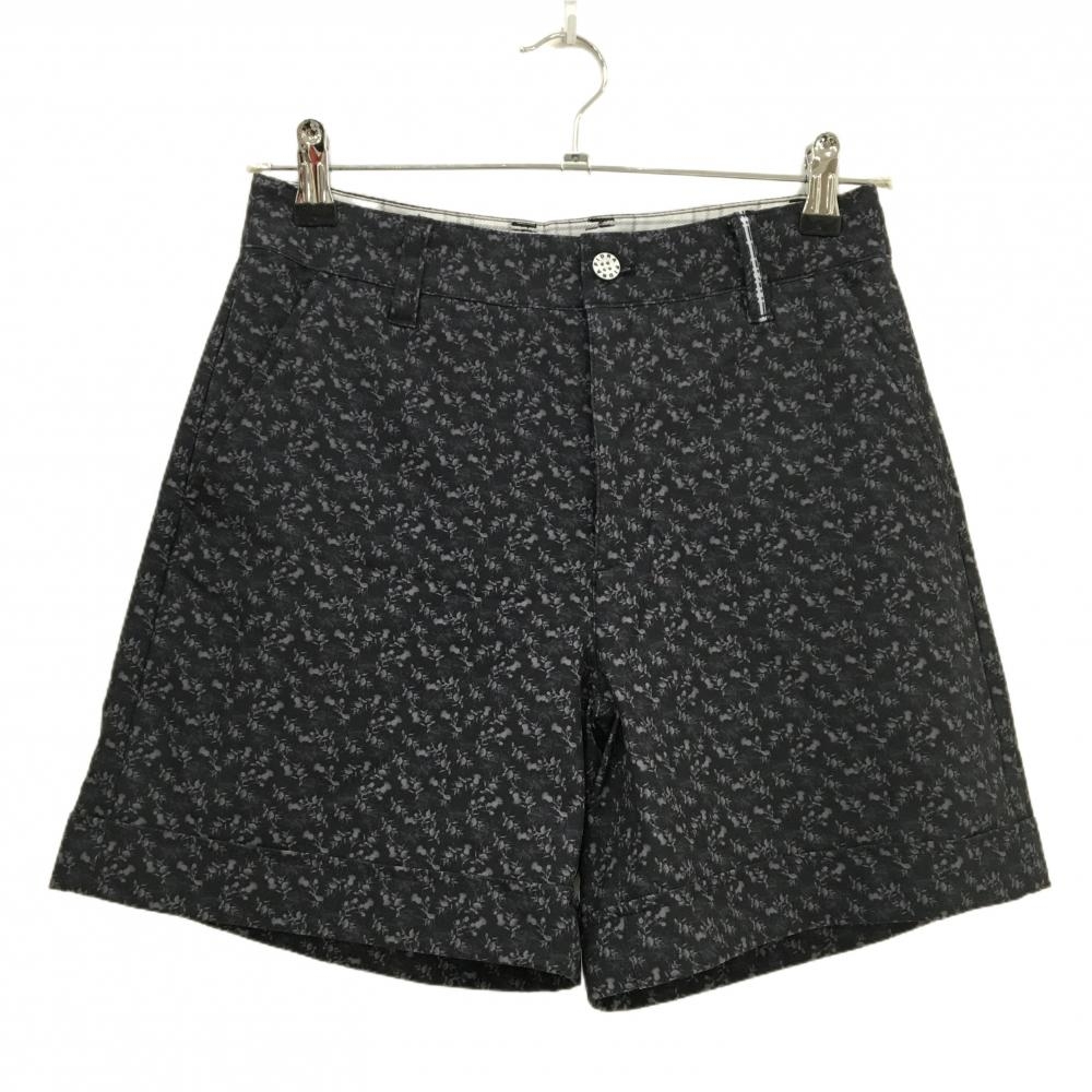 【超美品】フィドラ ショートパンツ ダークネイビー×グレー系 総柄 バックロゴ レディース S ゴルフウェア FIDRA