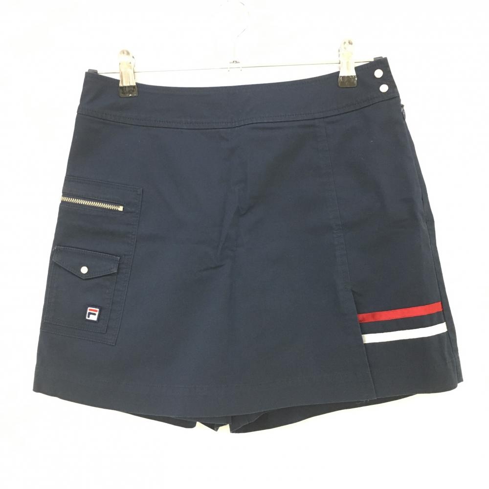 フィラゴルフ キュロットスカート ネイビー×レッド レディース 64 ゴルフウェア FILA GOLF