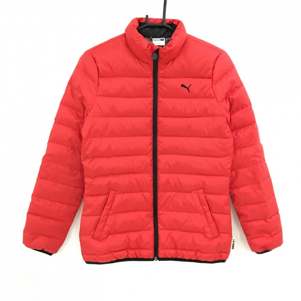 プーマ ダウンジャケット レッド×黒 胸元ロゴ レディース L ゴルフウェア PUMA