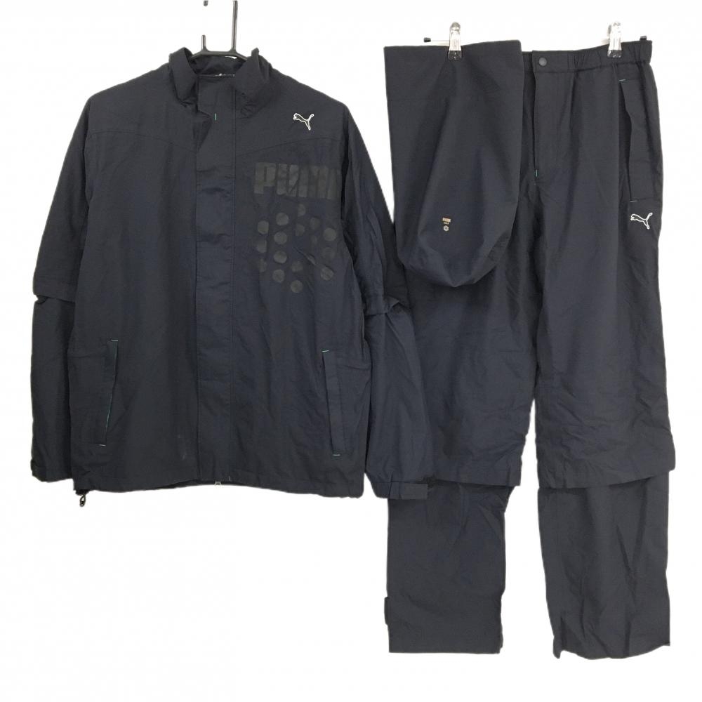 プーマ レインウェア(2WAYジャケット×パンツ) 黒 裏メッシュ 袖着脱可 収納袋付 レディース M ゴルフウェア PUMA