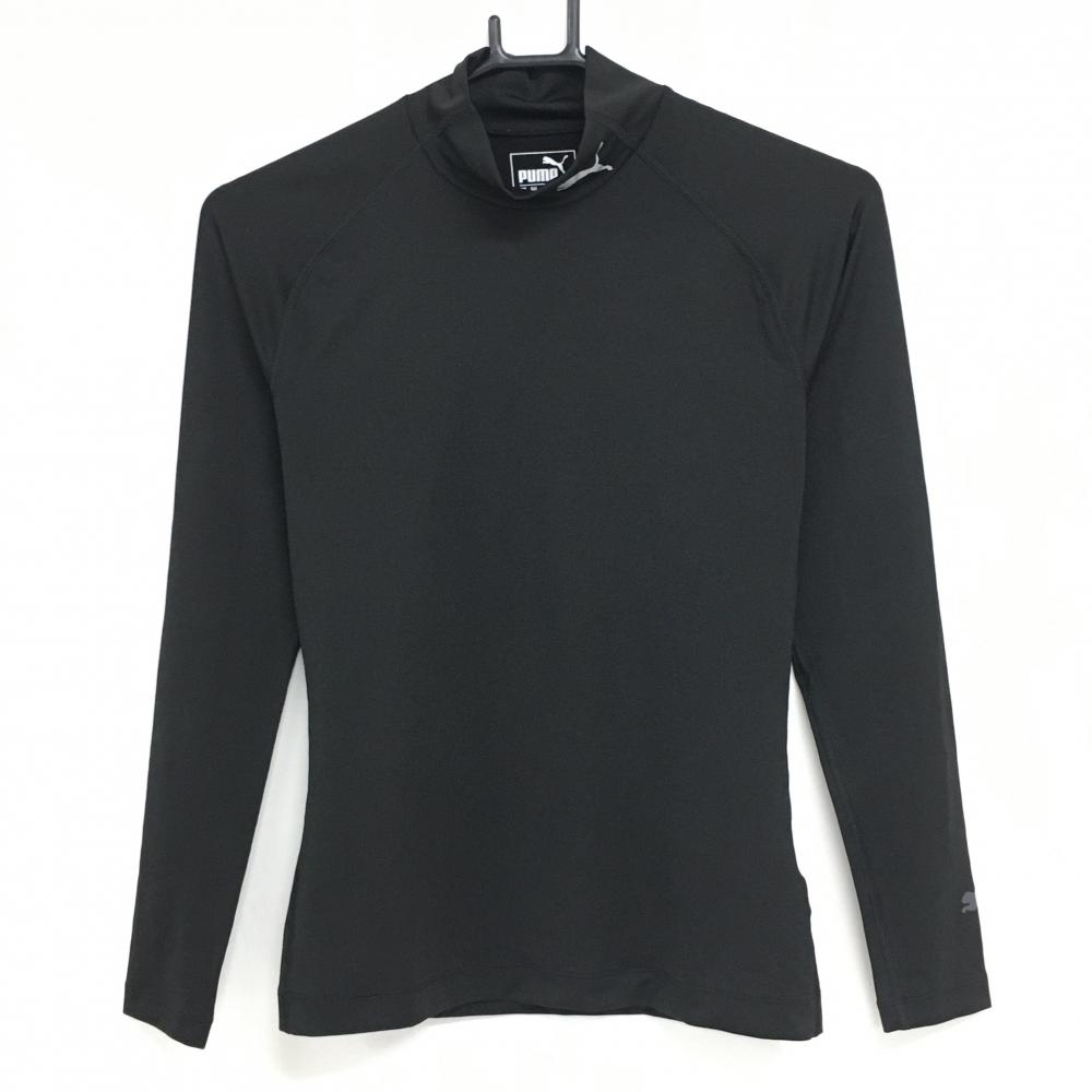 【超美品】プーマ ハイネックインナーシャツ 黒 ロゴグレー POWER CELL レディース S ゴルフウェア PUMA