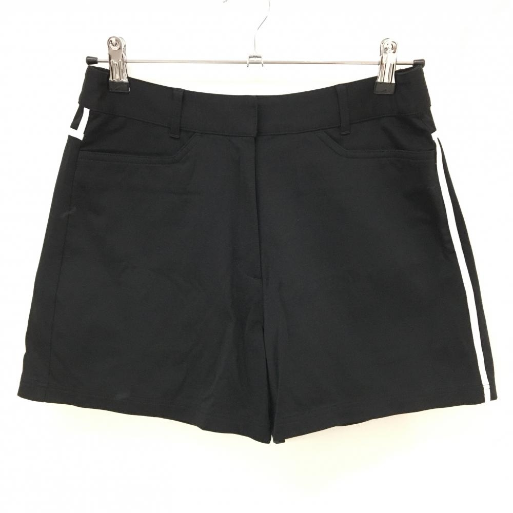 【超美品】プーマ ショートパンツ 黒×ライトグレー×白 後ろ一部チェック ストレッチ レディース M ゴルフウェア PUMA