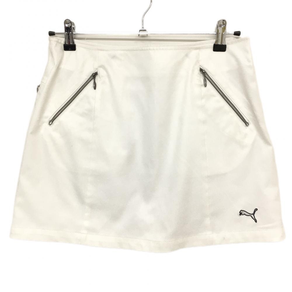 【超美品】プーマ スカート 白 ジップポケット インナーパンツ付き レディース 0 ゴルフウェア PUMA 画像