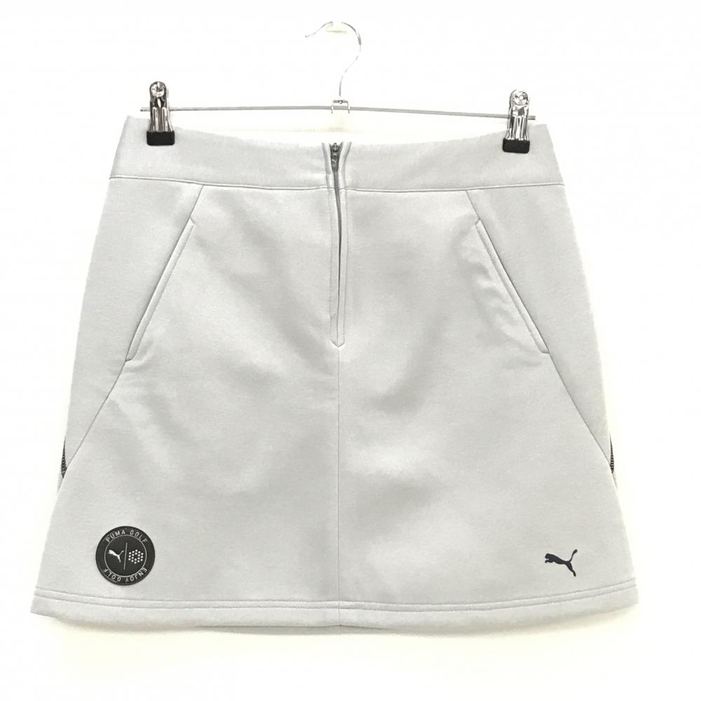 プーマ スカート ライトグレー フロントジップ  レディース L ゴルフウェア PUMA