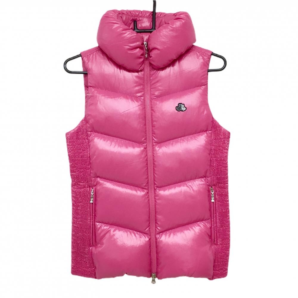 ブラックアンドホワイト ダウンベスト ピンク 軽量 サイドストレッチ レディース 1(S) ゴルフウェア Black＆White