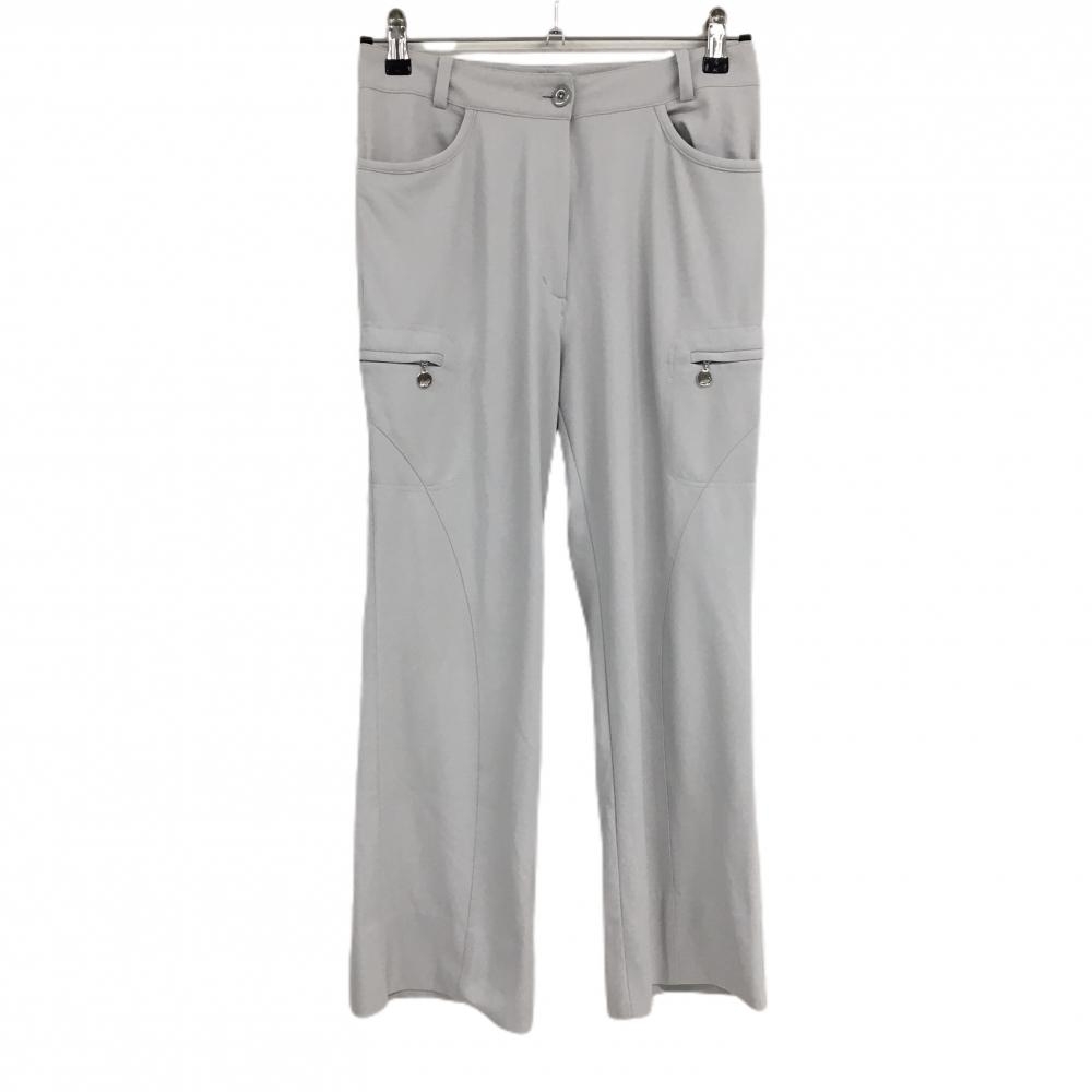 ブラックアンドホワイト パンツ ライトグレー バックロゴ レディース 2(M) ゴルフウェア Black＆White