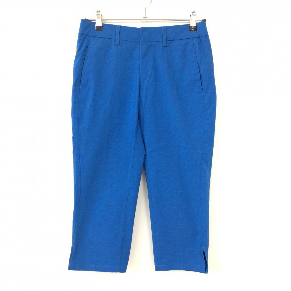 【美品】HONMA ホンマ 半端丈パンツ ブルー 裾スリット シンプル 無地 レディース 9 ゴルフウェア