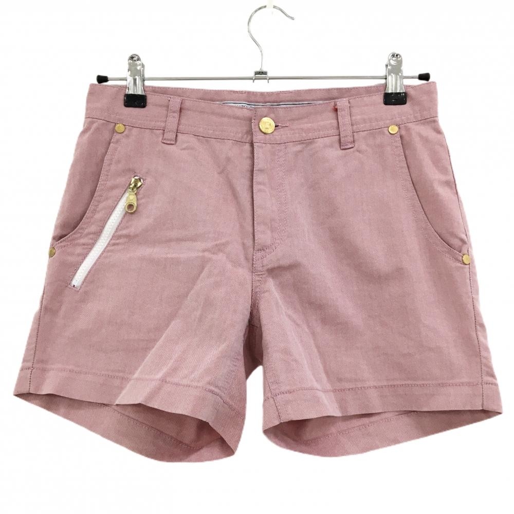 【超美品】マークアンドロナ ショートパンツ 杢レッド スカル ストレッチ  レディース M ゴルフウェア MARK＆LONA