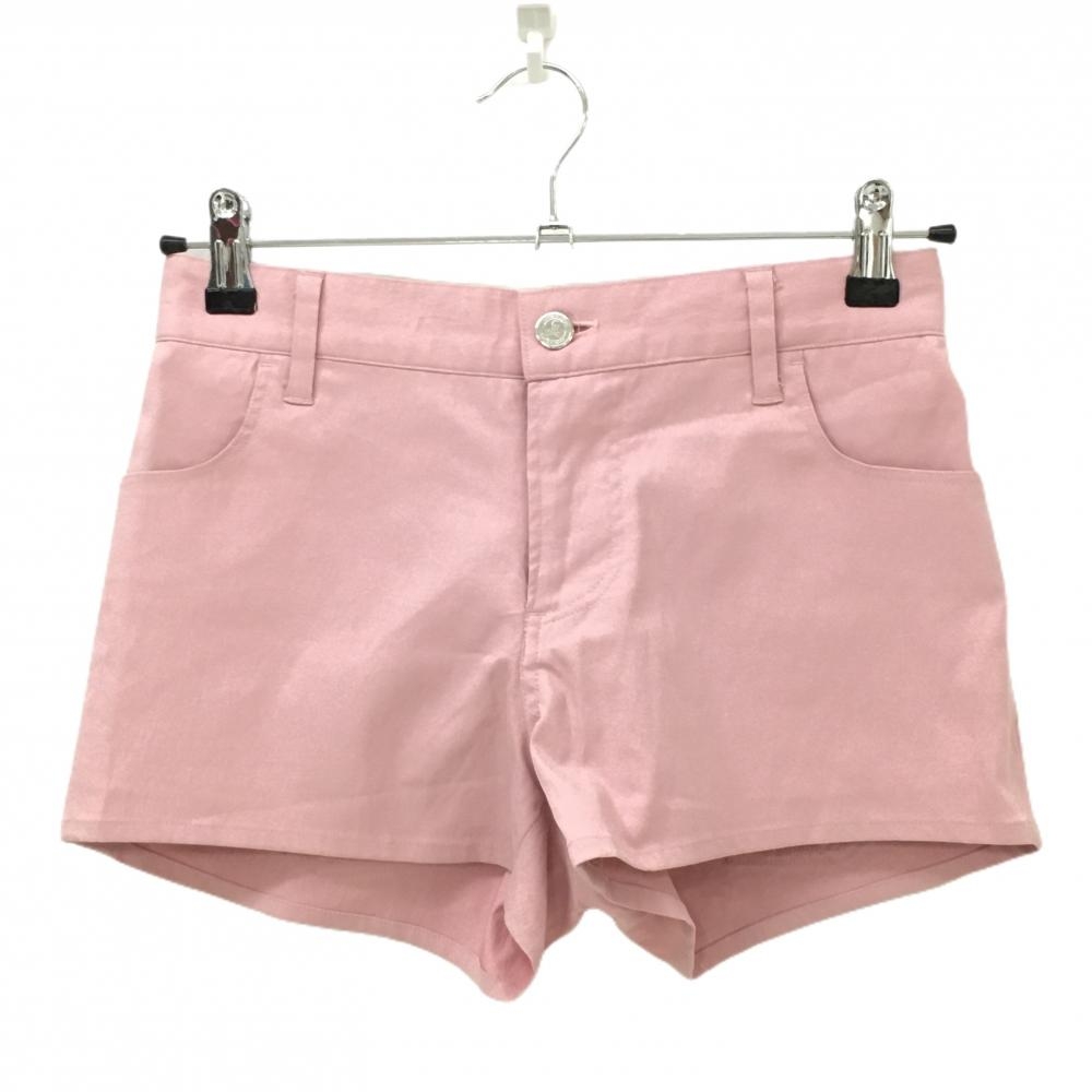 【美品】マークアンドロナ ショートパンツ ライトピンク ストレッチ スカル レディース M ゴルフウェア MARK＆LONA