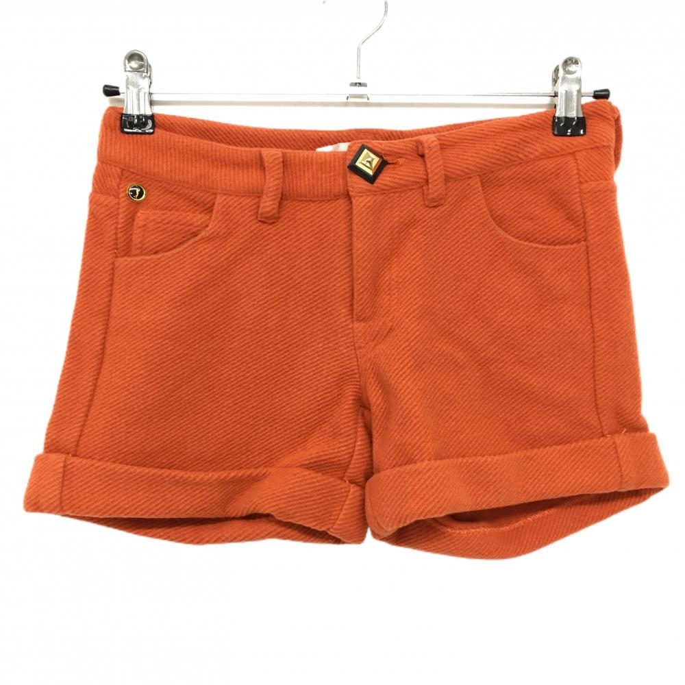 【超美品】マークアンドロナ ショートパンツ オレンジ ウール混 起毛素材 レディース S ゴルフウェア MARK＆LONA
