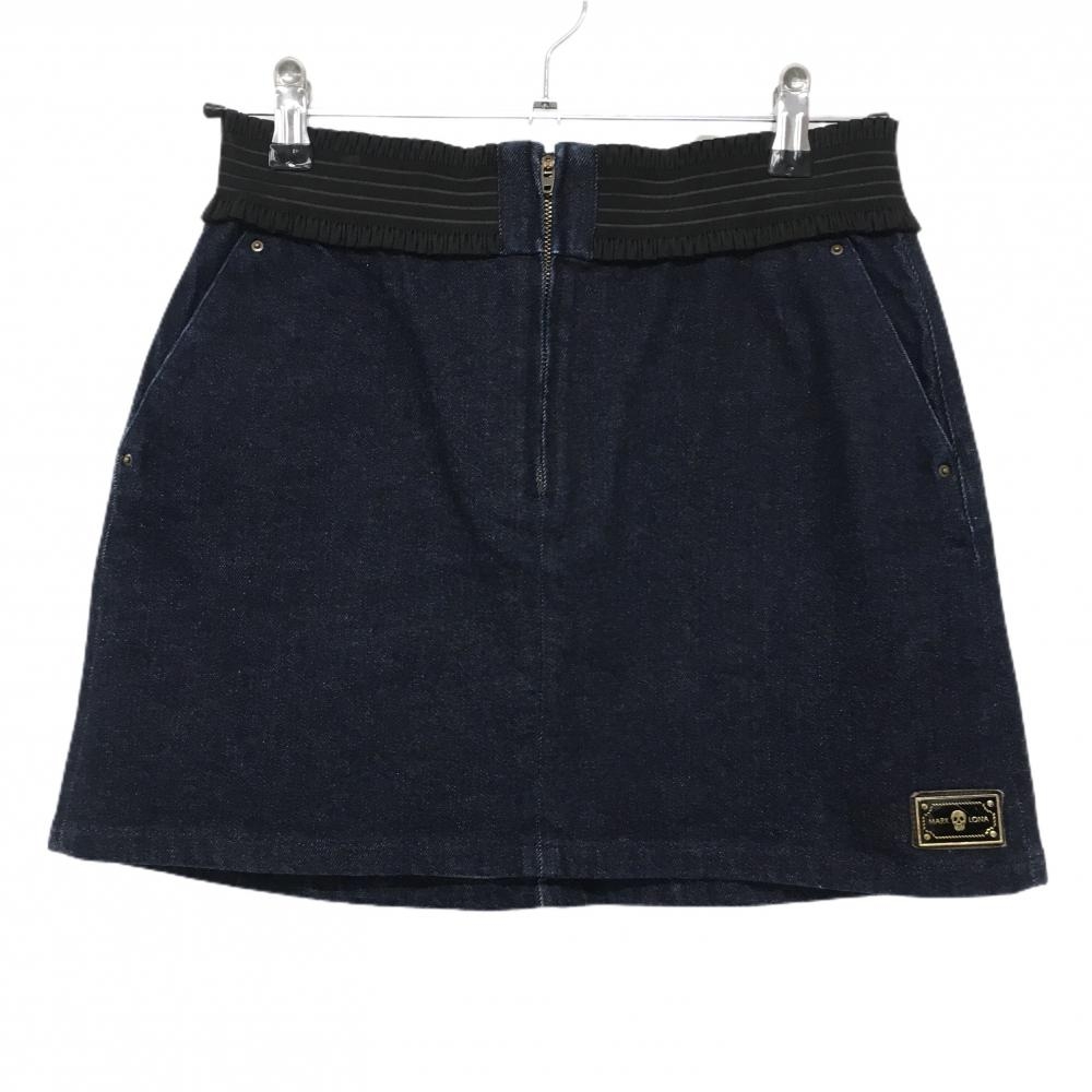 マークアンドロナ スカート ネイビー デニム ウエストゴム ストレッチ  レディース M ゴルフウェア MARK＆LONA