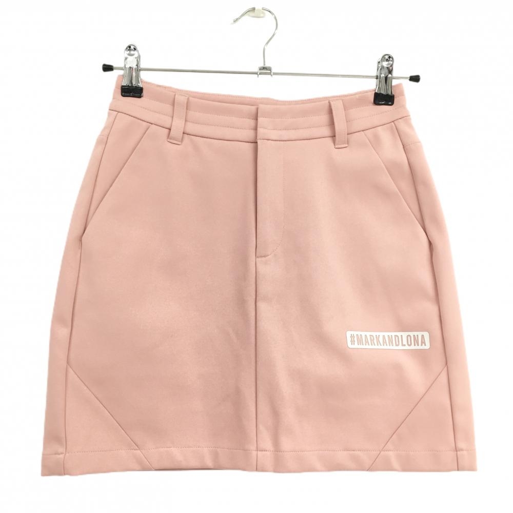 【美品】マークアンドロナ ストレッチスカート ピンク 後ろスカル 内側インナーパンツ  レディース 36(S) ゴルフウェア MARK＆LONA