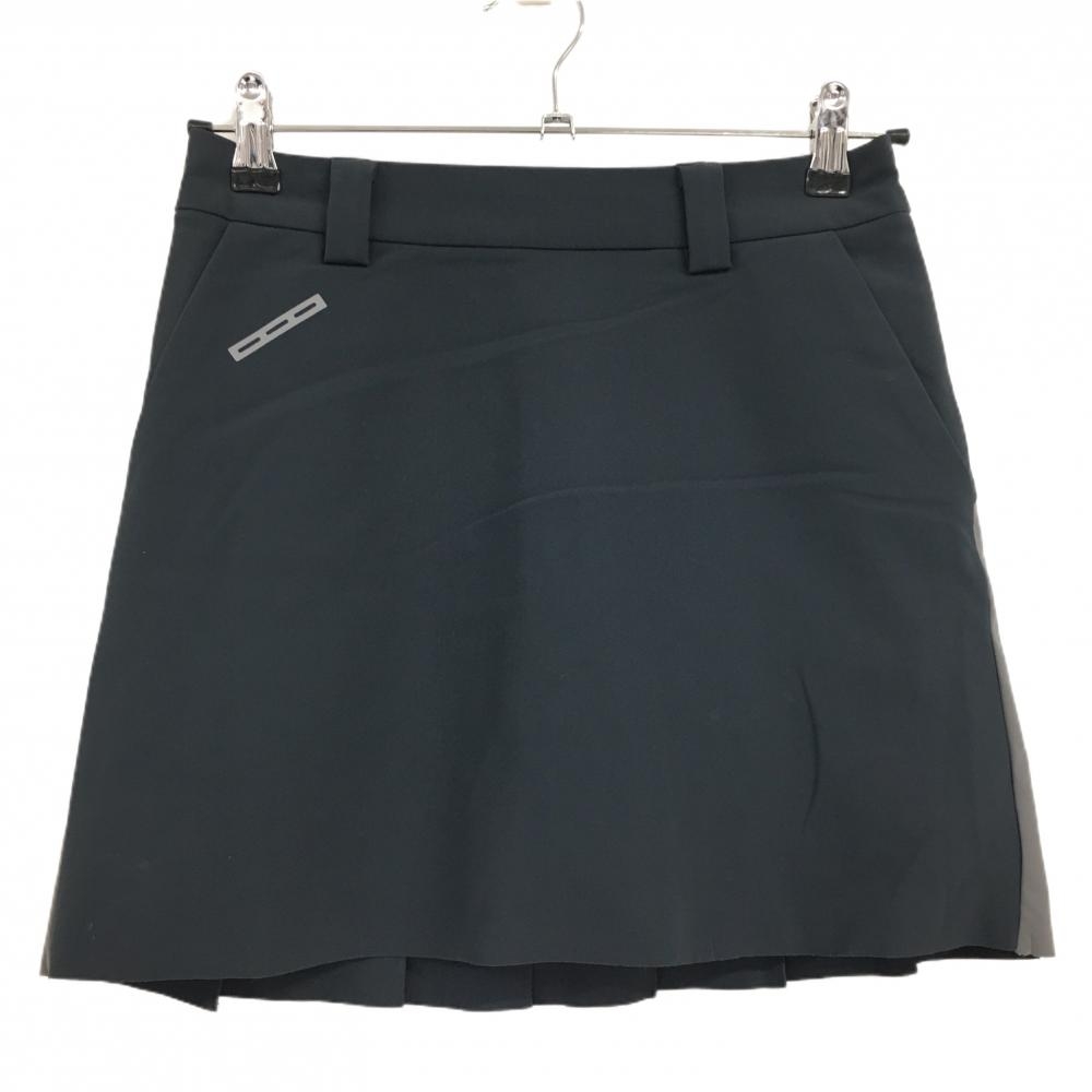 【美品】マークアンドロナ ストレッチスカート ダークグレー系×グレー 後ろプリーツ  レディース 36(S) ゴルフウェア MARK＆LONA