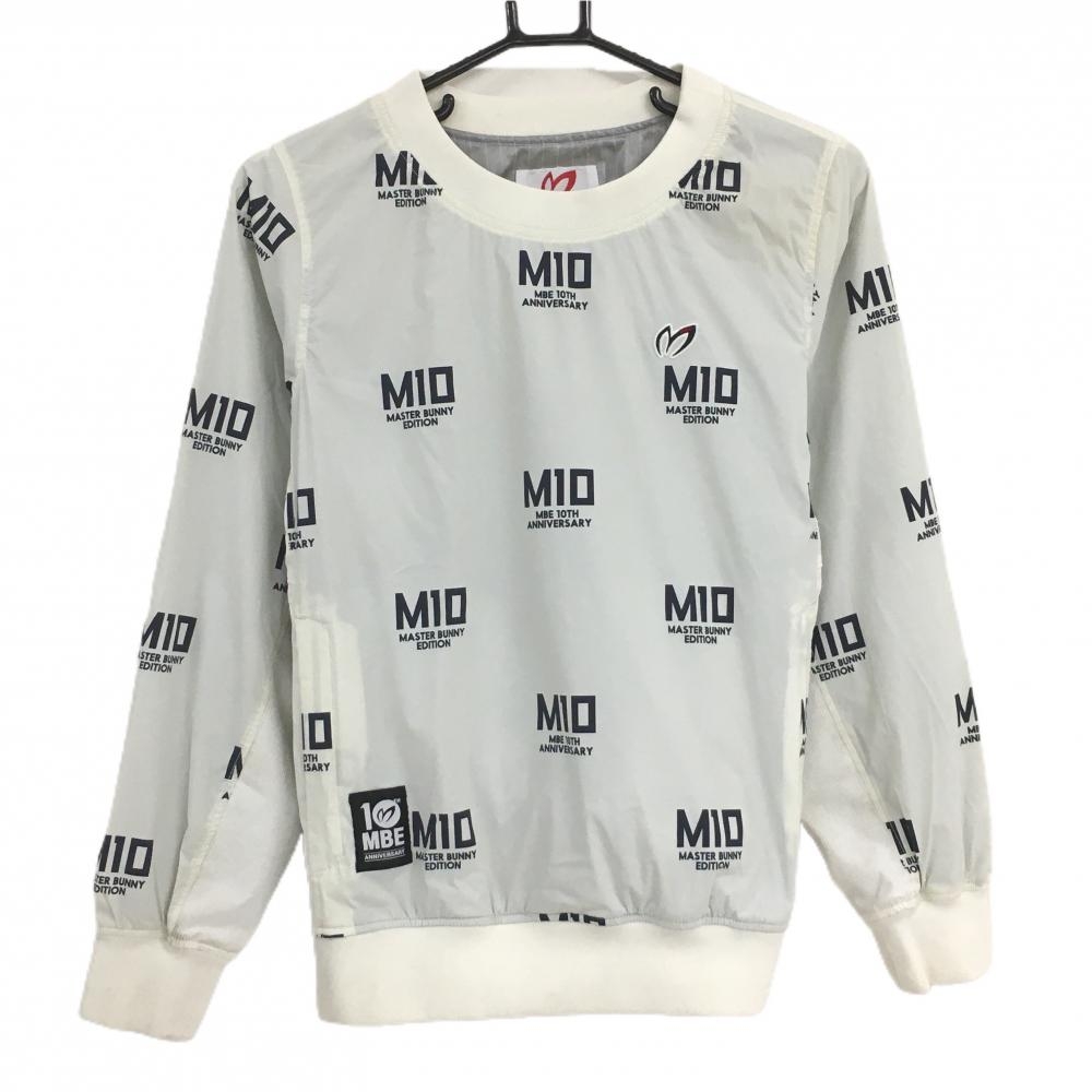 マスターバニー スニード 白×ネイビー ロゴ総柄 蓄熱裏地 10周年 レディース 0(S) ゴルフウェア MASTER BUNNY EDITION