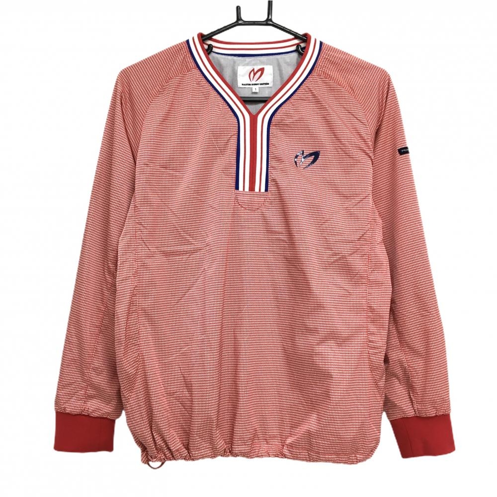 マスターバニー スニード レッド×白 チェック Vネック 裾ドローコード 蓄熱裏地 レディース 1(M) ゴルフウェア MASTER BUNNY EDITION