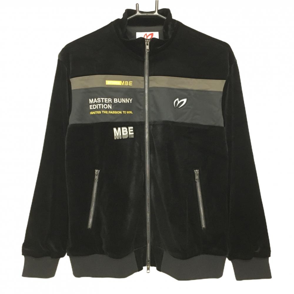 【新品】マスターバニー ジャケットブルゾン 黒 ベロア調 蓄熱裏地 保温 レディース 1(M) ゴルフウェア 2024年モデル MASTER BUNNY EDITION