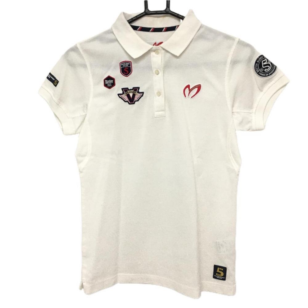 マスターバニー 半袖ポロシャツ 白 5周年 刺しゅうワッペン  レディース 1(M) ゴルフウェア MASTER BUNNY EDITION