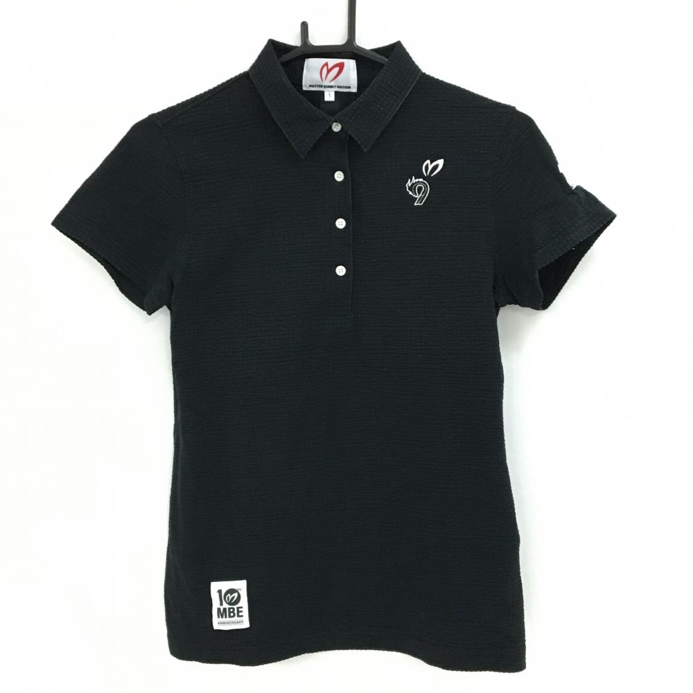 マスターバニー 半袖ポロシャツ 黒 サッカー生地 10周年 レディース 1(M) ゴルフウェア MASTER BUNNY EDITION