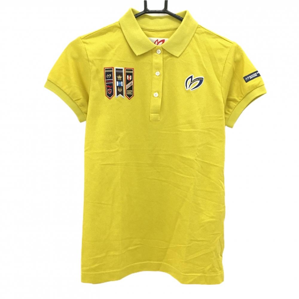 【新品】マスターバニー 半袖ポロシャツ マスタードイエロー ワッペン 日本製  レディース 1(M) ゴルフウェア MASTER BUNNY EDITION