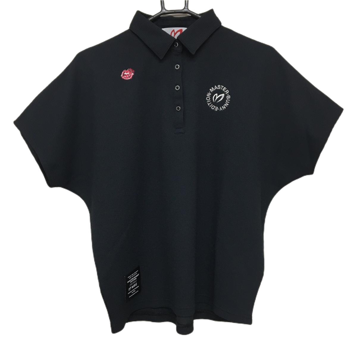 【超美品】マスターバニー 半袖ポロシャツ ダークネイビー×白 レディース 2(L) ゴルフウェア 2024年モデル MASTER BUNNY EDITION